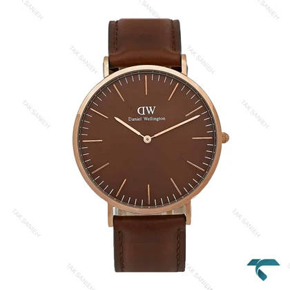 ساعت چرمی عقربه ای مردانه دنیل ولینگتون قهوه ای DW-8033-G