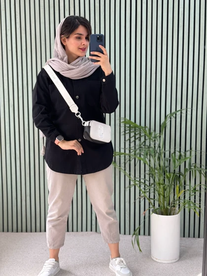 مانتو جین رنگی نیلای