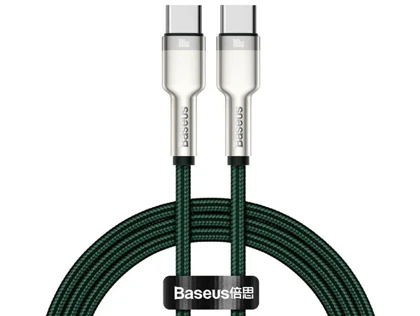 کابل شارژ سریع و انتقال داده تایپ سی به تایپ سی بیسوس Baseus Cafule Series Metal Data Cable Type-C to Type-C 100W 1m CATJK-C06