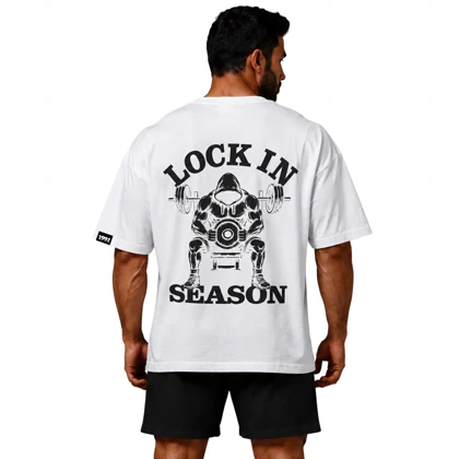 تیشرت مردانه زنانه اورسایز نخی 1991 Lock In Season مدل TS19110