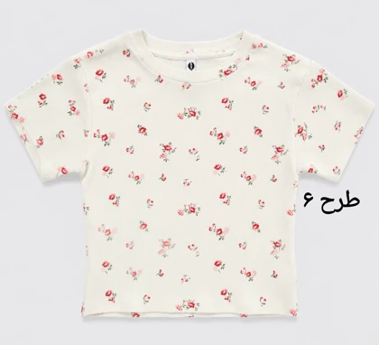 تیشرت کراپ طرحدار وارداتی زنانه