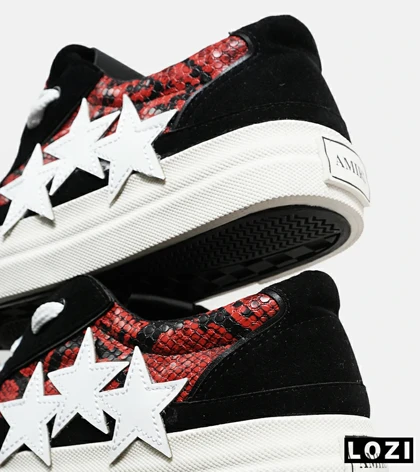 کفش اسنیکرزمشکی قرمز سفید Amiri Stars v2 مدل 7071