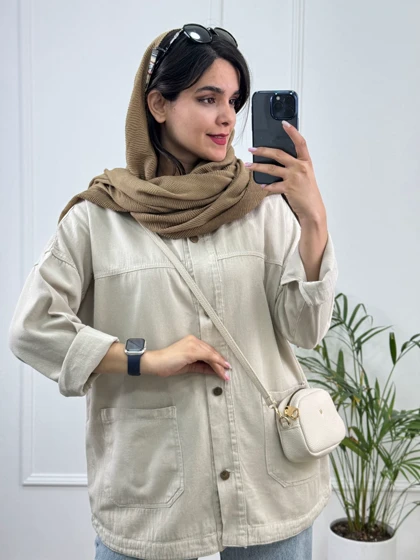 مانتو کتان جیب پایین