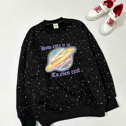 بلوز دورس وارداتی لاینردار کهکشان ستاره دار مشکی