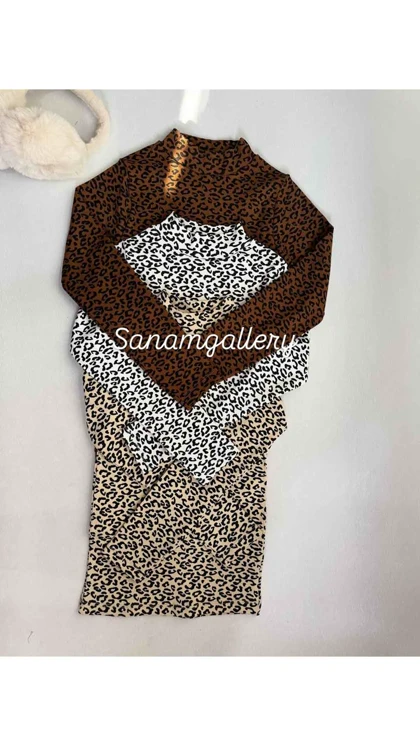 بلوز یقه پنج سانتی پلنگی زنانه 331501