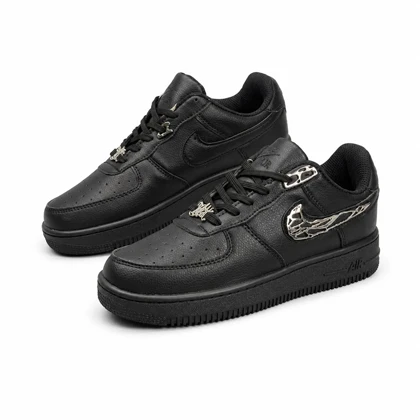 کفش کتانی مردانه مدل نایک ایرفورس یراق مشکی Nike air force