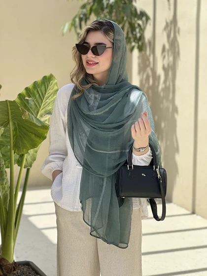 شال حریر نواردوزی شده سوین کد 607