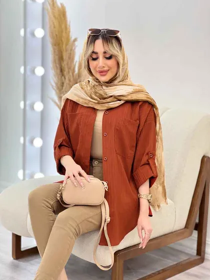 شومیز کراش آستین بند دار