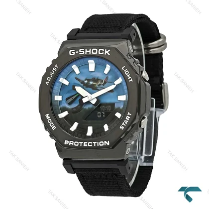 جیشاک GM2100 مردانه خلبانی بند برزنتی G-Shock-7528-G