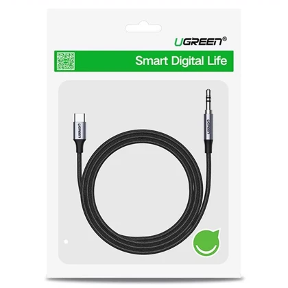 کابل تبدیل تایپ‌سی به جک 3.5 میلی‌متری یک متری یوگرین ugreen CM450 20192 با تراشه DAC حرفه‌ای