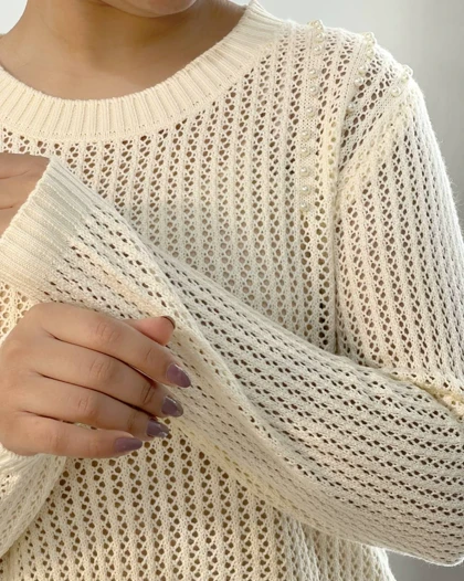 پلیور بافت قلاب بافی کد 5174