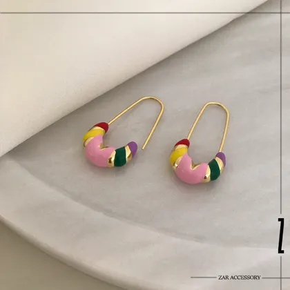 گوشواره میناکاری سنجاق قفلی