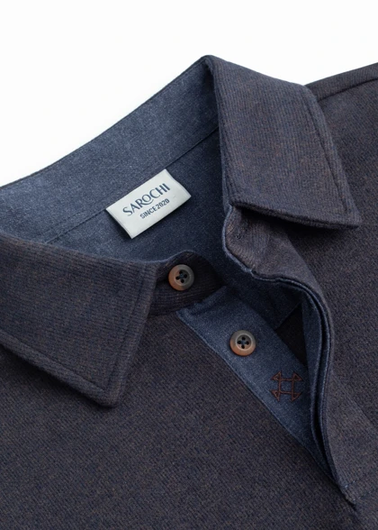 سلانیک یقه دار سه دکمه قهوه ای سرمه ای