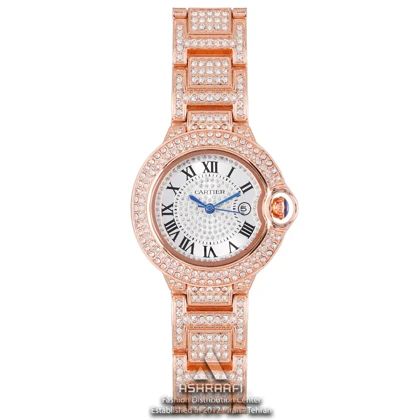 ساعت کارتیه رزگلد Cartier Ballon Bleu Full Diamond-24