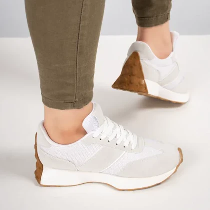 کفش و کتانی زنانه مدل نیوبالانس NEWBALANCE رنگ طوسی کرم