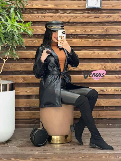 پالتو چرم پوست ماری