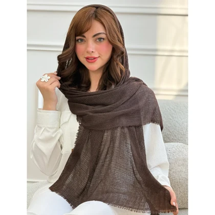 شال ساده نخی حصیری دورریش