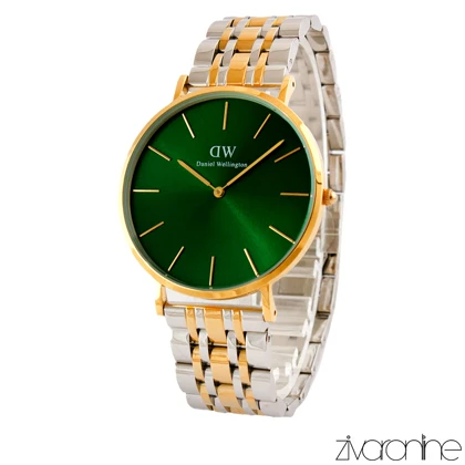 ساعت دنیل ولینگتون مردانه دورنگ طلایی صفحه سبز 105286