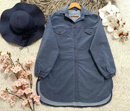 مانتو بغل زیپ جین زنانه 1038