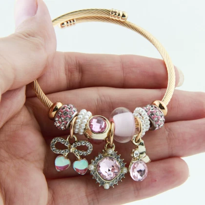 دستبند دخترانه مدل پاندورا پاپیون