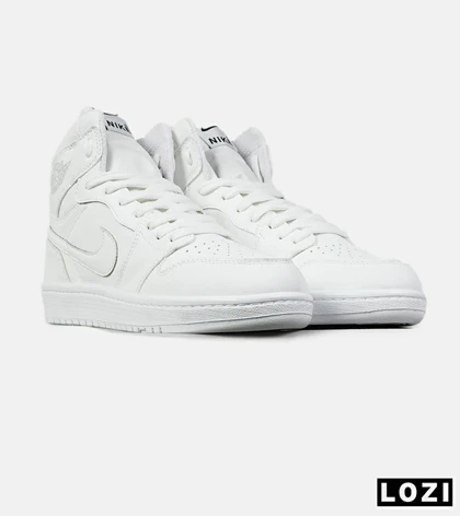 کفش کتانی ساق‌دار مردانه و زنانه سفید NIKE jordan 1 مدل 7582