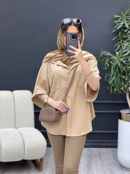 شومیز دو جیب پایین هلال