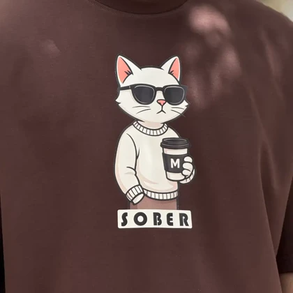 تیشرت گربه سوبر SOBER قهوه‌ای 305
