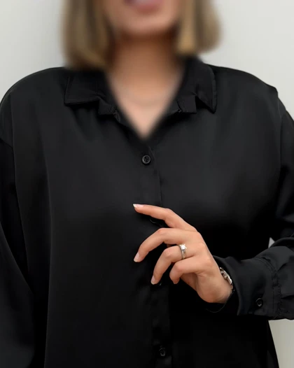 شومیز مشکی ساتن زارا