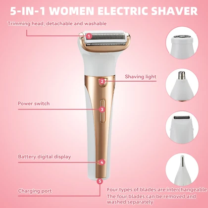 ست اصلاح موی بدن و صورت بانوان 4کاره شارژی و قابل شستشو DSP مدل 70413