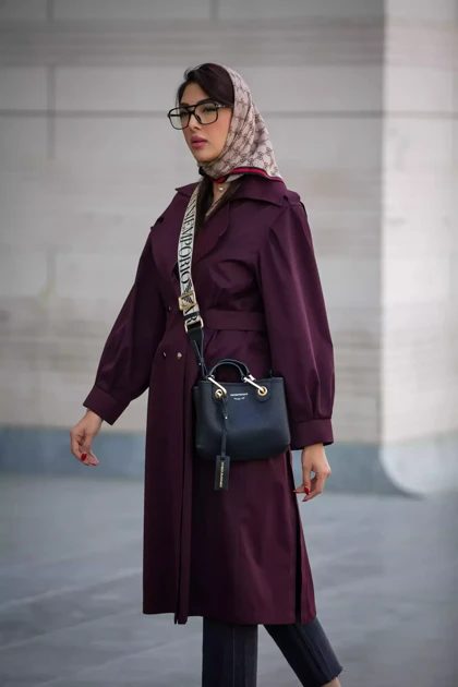 بارانی کتان بلند پشت کش