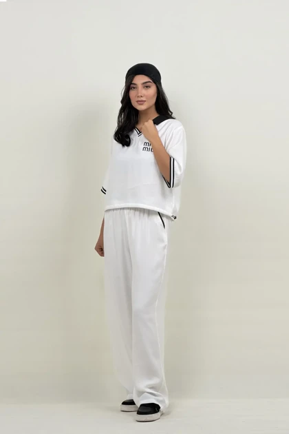 ست زنانه شومیز و شلوار اسپرت miu miu