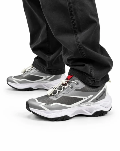 کفش کتانی رانینگ مردانه کلمبیا گورتکس طوسی سفید Columbia Goretex