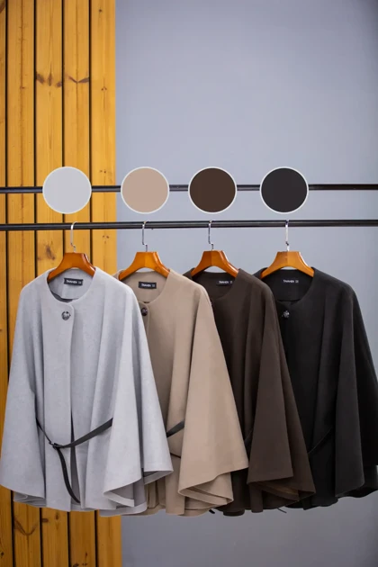 پانچو زنانه کمربند دار لامر