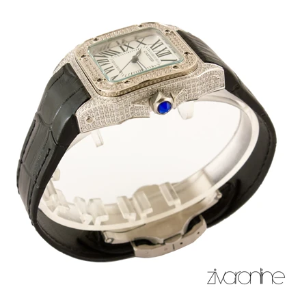 ساعت مچی کارتیر سانتوس دورنگین بندمشکی 104081