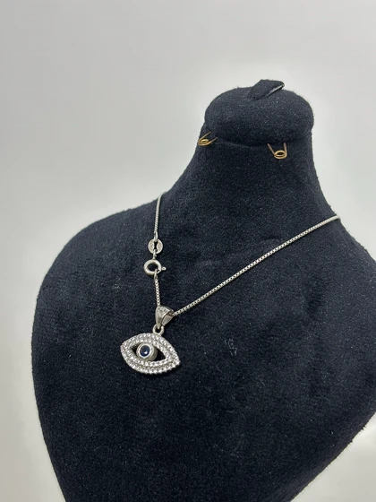 گردنبند نقره ایتالیایی زنانه چشم نظر 998
