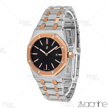 ساعت اودمار پیگه (AP) زنانه نقره ای رزگلد صفحه مشکی 106755