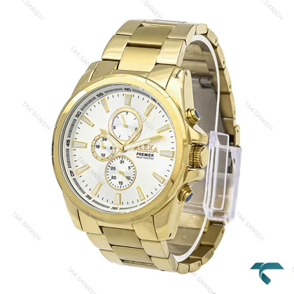 ساعت مچی الکسا پریمیر A0064 مردانه طلایی صفحه سفید Alexa-6230-G