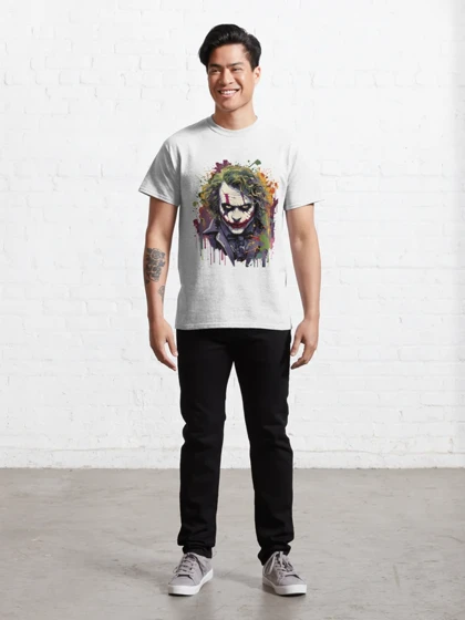 تیشرت کلاسیک جوکر | تیشرت CLASSIC Joker طرح Heath Ledger Joker کد 110618