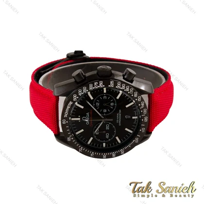 ساعت امگا اسپیدمستر مردانه مشکی بند قرمز Omega-4947-G