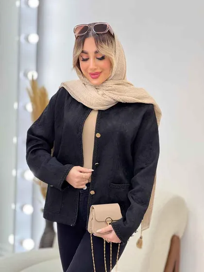 کت نوار دوزی دکمه طلایی