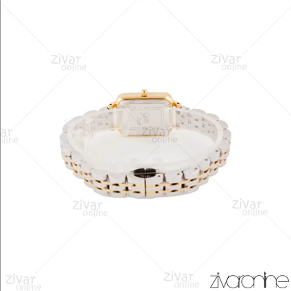 ساعت دنیل ولینگتون کوادرو زنانه طلایی نقره ای صفحه سفید نگین‌دار 105605