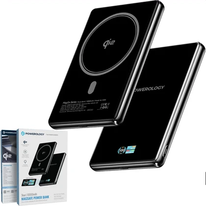 پاور بانک وایرلس 10000 پاورولوژی Powerology مدل PPBKLYD89BK توان 15 وات