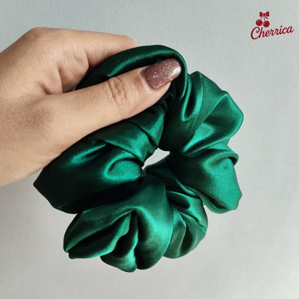 کش اسکرانچی ساتن سایز بزرگ سبز کد 5