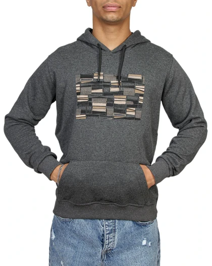 هودی اسپرت مردانه طرح دار مدل اته رنگ طوسی کد 26268