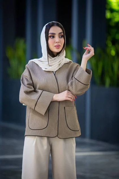 کت ژاکارد مغزی دوزی