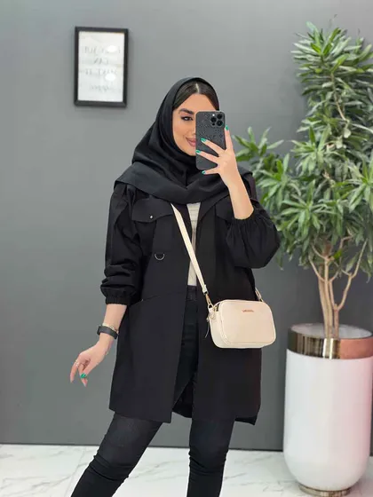 مانتو لینن آستین کش چهار جیب
