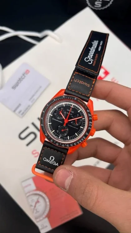 ساعت مچی امگا سواچ سرامیکی مستر سه موتوره OMEGA Swatchکرونوگراف