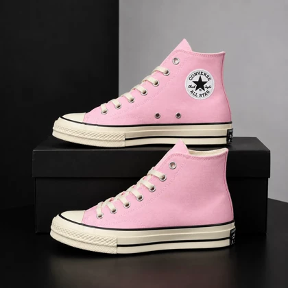 کانورس آل استار ساق‌بلند صورتی، مدل راک / Converse