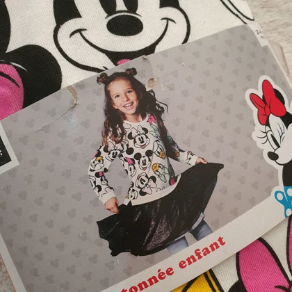 پیراهن آستین بلند یقه گرد دخترانه دیزنی مدل میکی موس کد Z-SA2