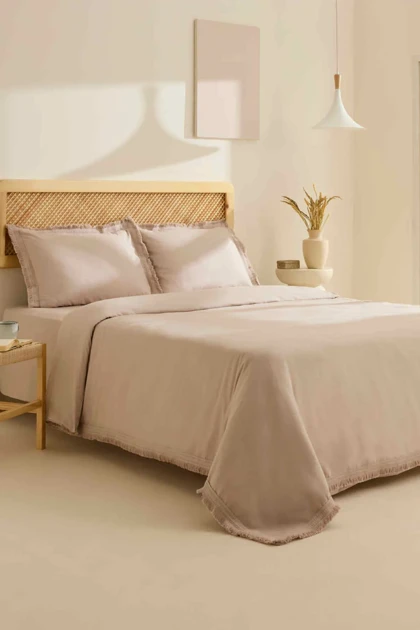 سرویس روتختی دو نفره Karaca Home مدل Helios پنبه - سنگی